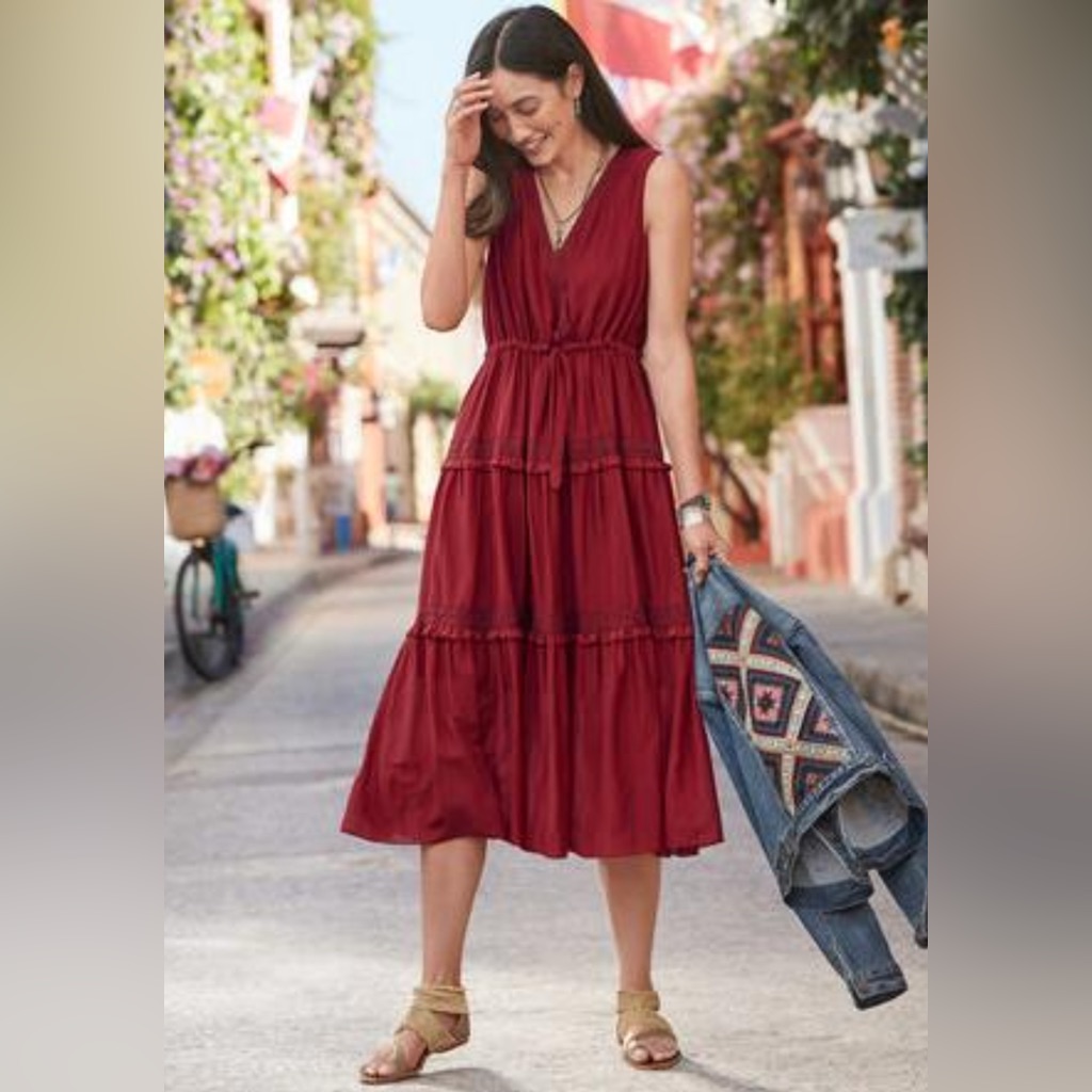 Euc Sundance Boho Zura Midi Sleeveless Dress